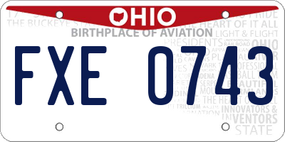 OH license plate FXE0743