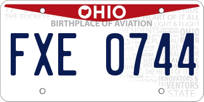 OH license plate FXE0744