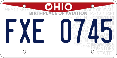 OH license plate FXE0745