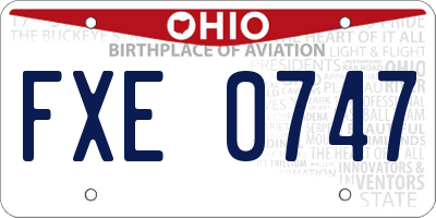 OH license plate FXE0747