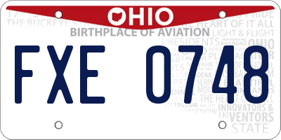 OH license plate FXE0748