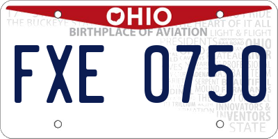 OH license plate FXE0750