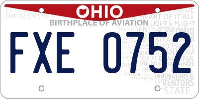 OH license plate FXE0752