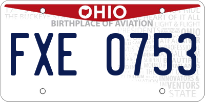 OH license plate FXE0753