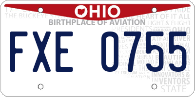 OH license plate FXE0755