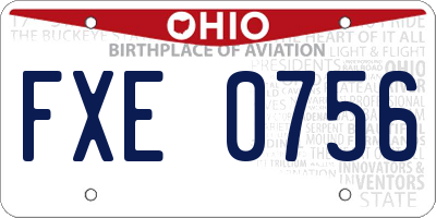 OH license plate FXE0756