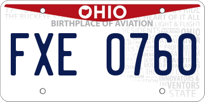 OH license plate FXE0760