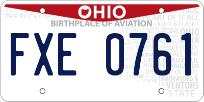 OH license plate FXE0761