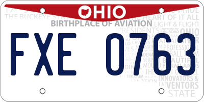 OH license plate FXE0763