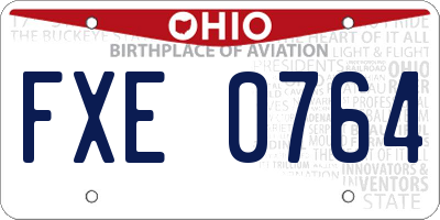 OH license plate FXE0764