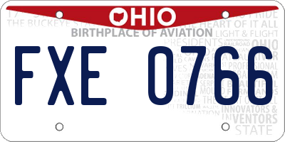 OH license plate FXE0766