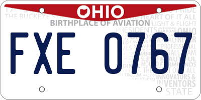 OH license plate FXE0767