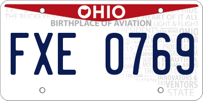 OH license plate FXE0769