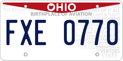 OH license plate FXE0770