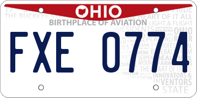 OH license plate FXE0774