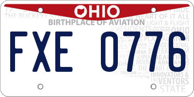 OH license plate FXE0776