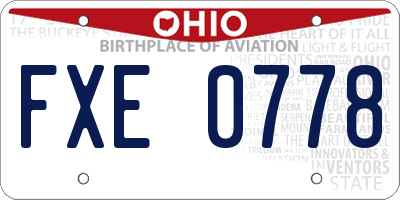 OH license plate FXE0778