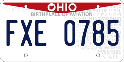 OH license plate FXE0785