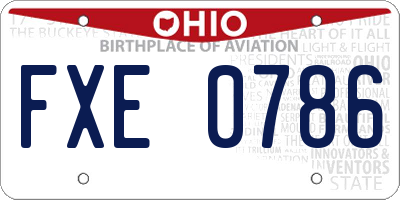 OH license plate FXE0786
