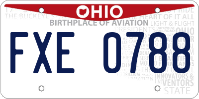 OH license plate FXE0788