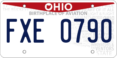 OH license plate FXE0790