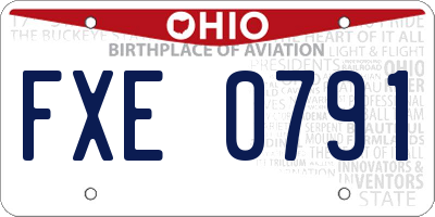 OH license plate FXE0791