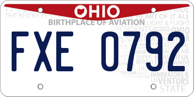 OH license plate FXE0792