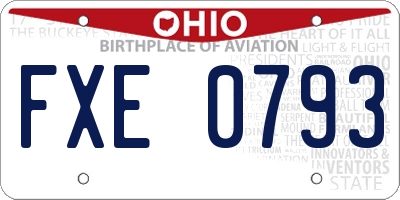 OH license plate FXE0793