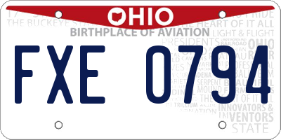 OH license plate FXE0794