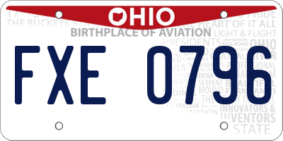 OH license plate FXE0796