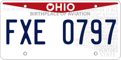 OH license plate FXE0797