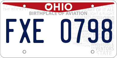 OH license plate FXE0798
