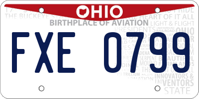 OH license plate FXE0799