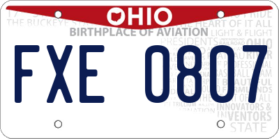 OH license plate FXE0807