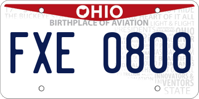 OH license plate FXE0808