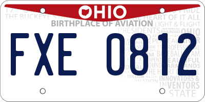 OH license plate FXE0812