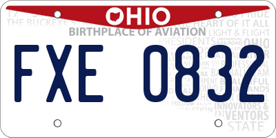 OH license plate FXE0832