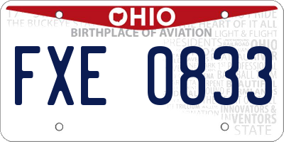 OH license plate FXE0833