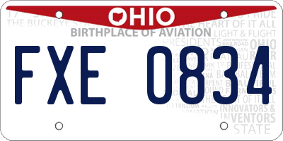 OH license plate FXE0834