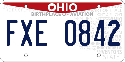 OH license plate FXE0842