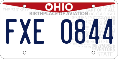 OH license plate FXE0844