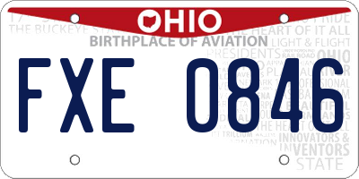 OH license plate FXE0846