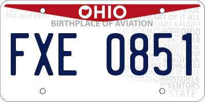 OH license plate FXE0851
