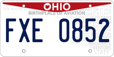 OH license plate FXE0852