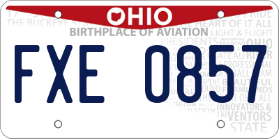 OH license plate FXE0857