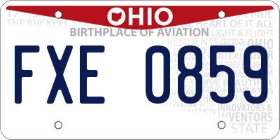 OH license plate FXE0859