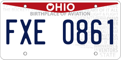 OH license plate FXE0861