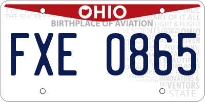 OH license plate FXE0865