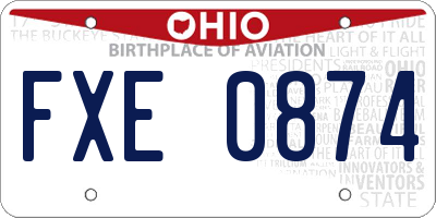 OH license plate FXE0874