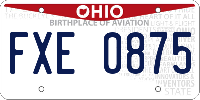 OH license plate FXE0875